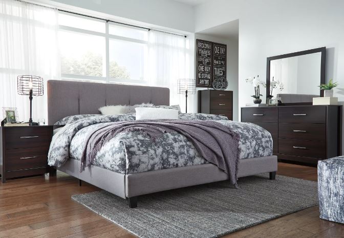 Dolante King Upholstered Bed Grey