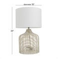 Whitewashed Rattan Table Lamp 25in