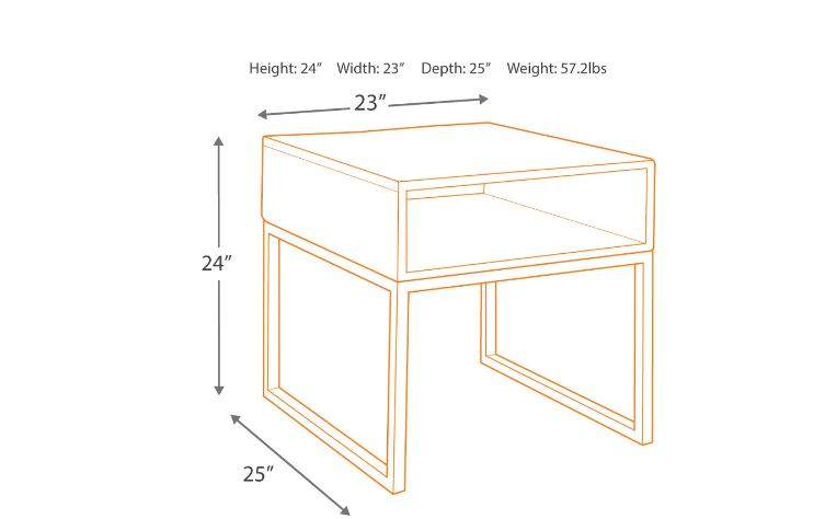 Hirvanton End Table Warm Brown