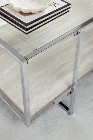 Bodalli Coffee Table Ivory/Chrome