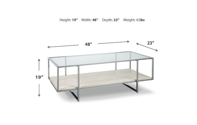 Bodalli Coffee Table Ivory/Chrome