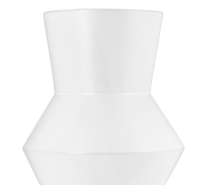 White Ceramic Totem Vase 12in