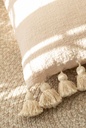 Beige Tassel Pillow 20in