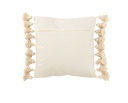 Beige Tassel Pillow 20in