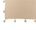 Beige Throw w/ Pom Pom 72x60in