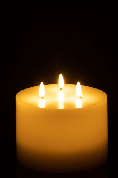3 Flame Led Candle 5x6in