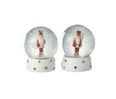 Assorted Snow Globes White/Red Sm
