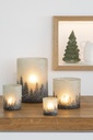 Snowy Tree Glass Hurricane Sm