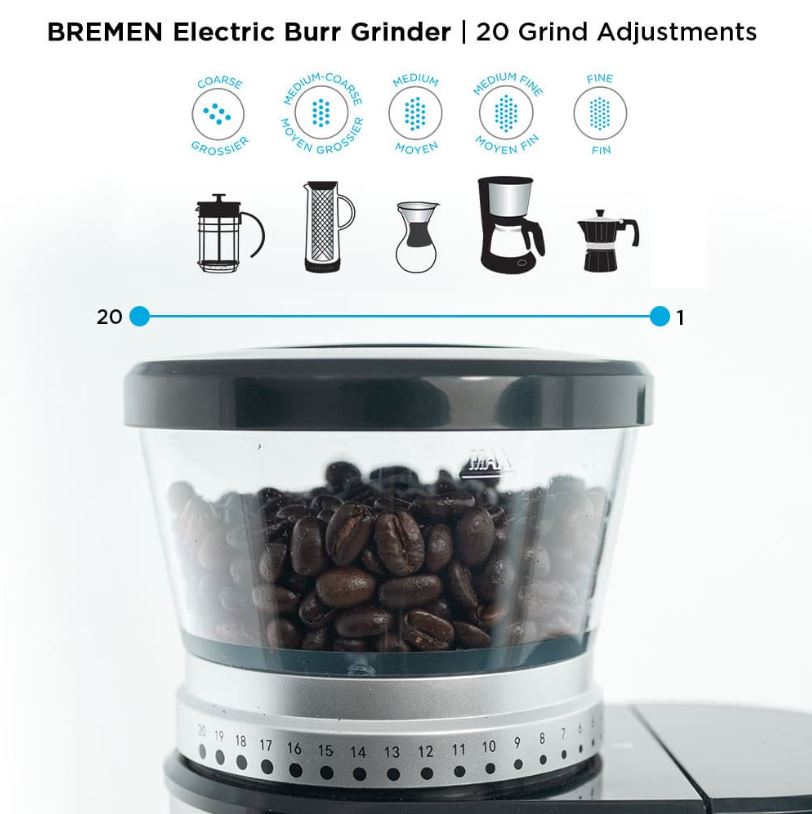 Grosche Bremen Compact Conical Burr Electric Coffee Grinder