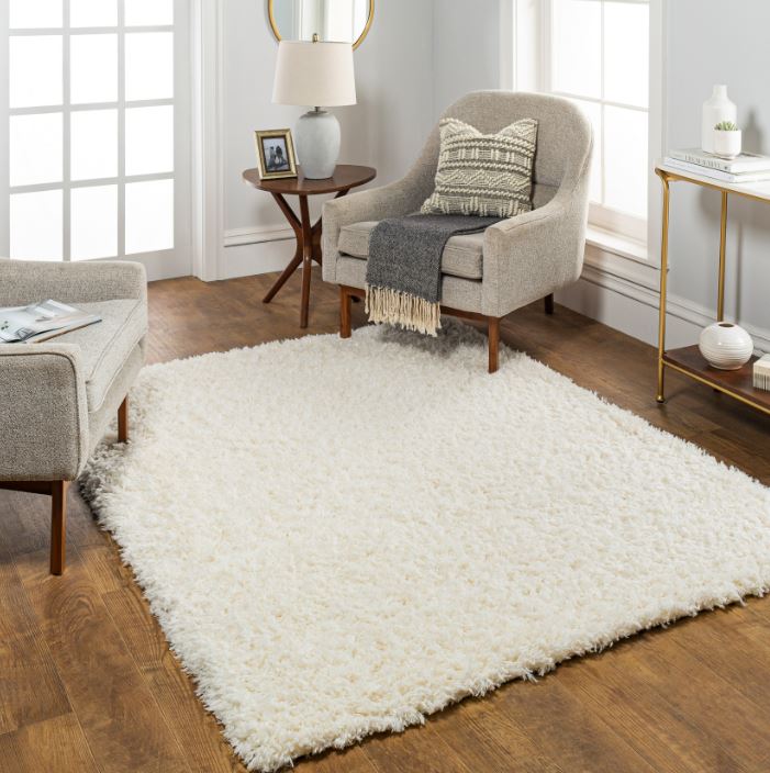 Angora Cream Shag Rug 5x7