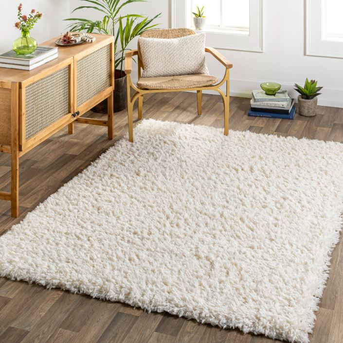 Angora Cream Shag Rug 5x7