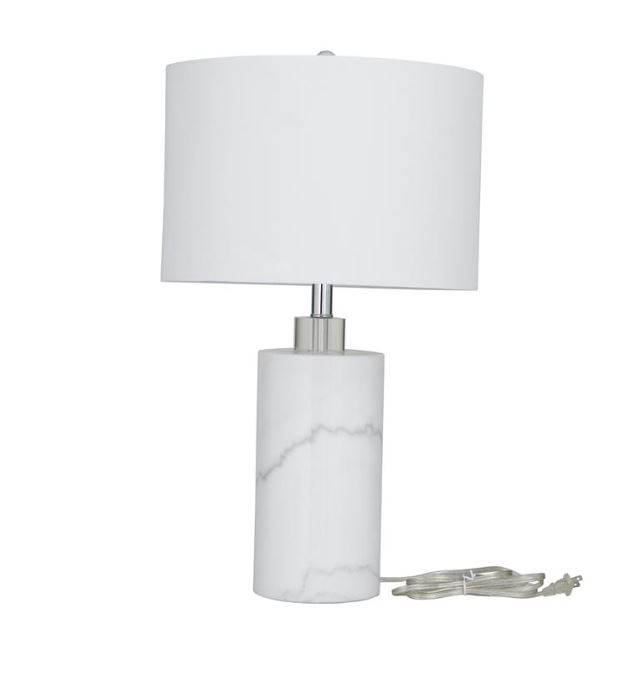 White Marble Table Lamp 26in