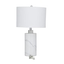 White Marble Table Lamp 26in