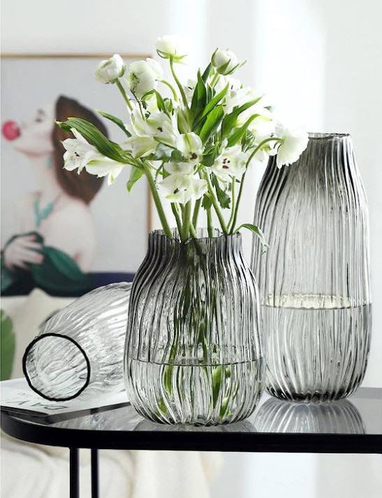 Etched Bulb Vase 12in