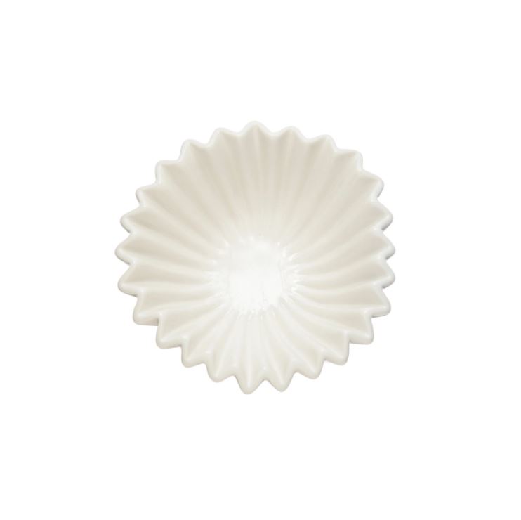Stoneware Fluted Bowl, White 6in