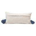  Lumbar Pillow with Embroidered Pattern & Tassels 12x24in