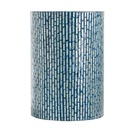 Blue Capiz Cylinder Stool 20in