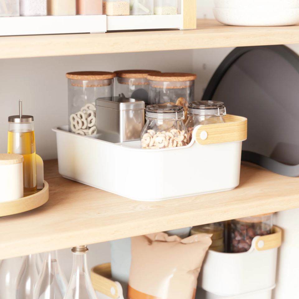 Bellwood Bin 11in x17in Natural/White