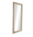  Brown Wood Distressed Wall Mirror w/ Beaded Detailing 24x54in