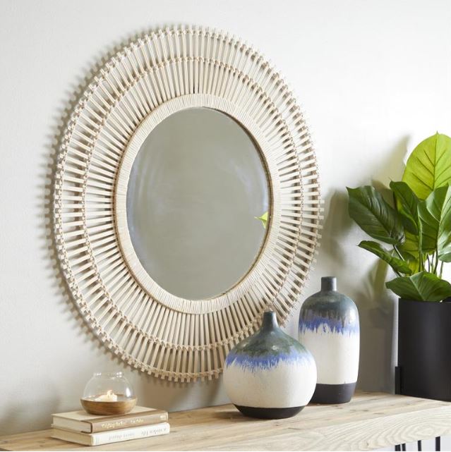 Bamboo Starburst Mirror 36in