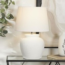 White Cement Pot Inspired Table Lamp 24in