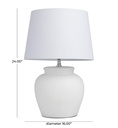 White Cement Pot Inspired Table Lamp 24in