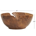 Brown Teak Wood Handmade Decorative Bow w/ Natural Grooves