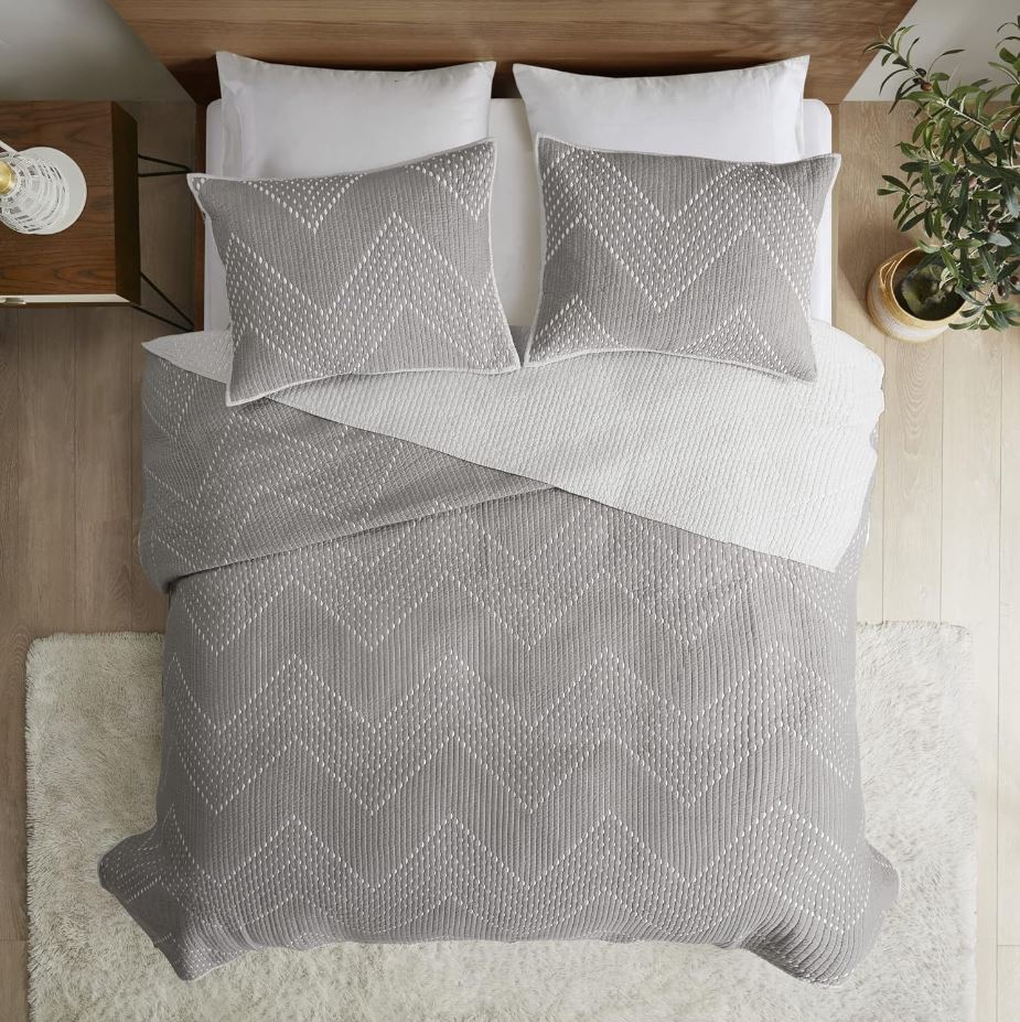 Pomona Cotton Embroidered 3 Piece Coverlet King Set
