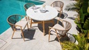 Bali Round Table with Stone Top