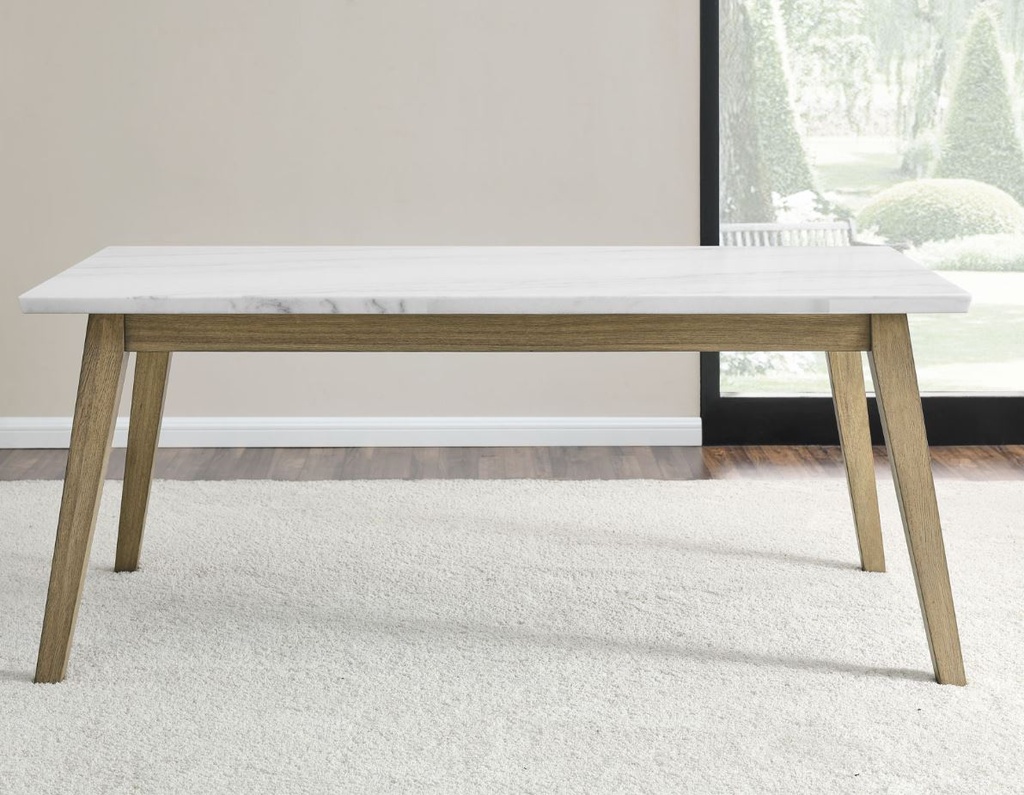 Vida 72" White Marble Top Dining Table