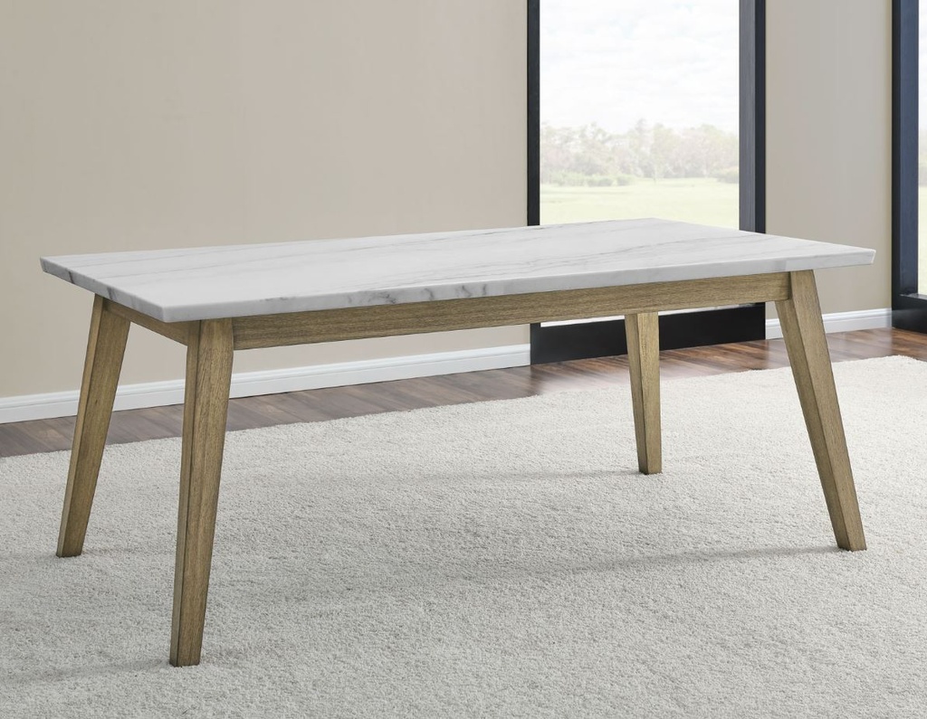 Vida 72" White Marble Top Dining Table