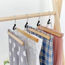 Trouser clamping hanger, 3 pcs Wood Natural