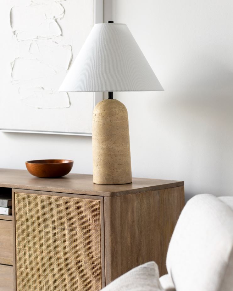 Agate Travertine Table Lamp 24in