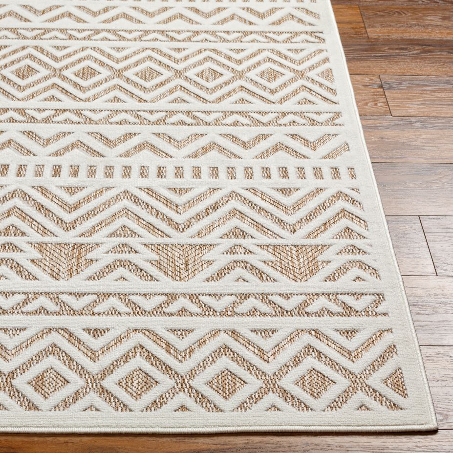 San Diego White Tan Rug 7x9