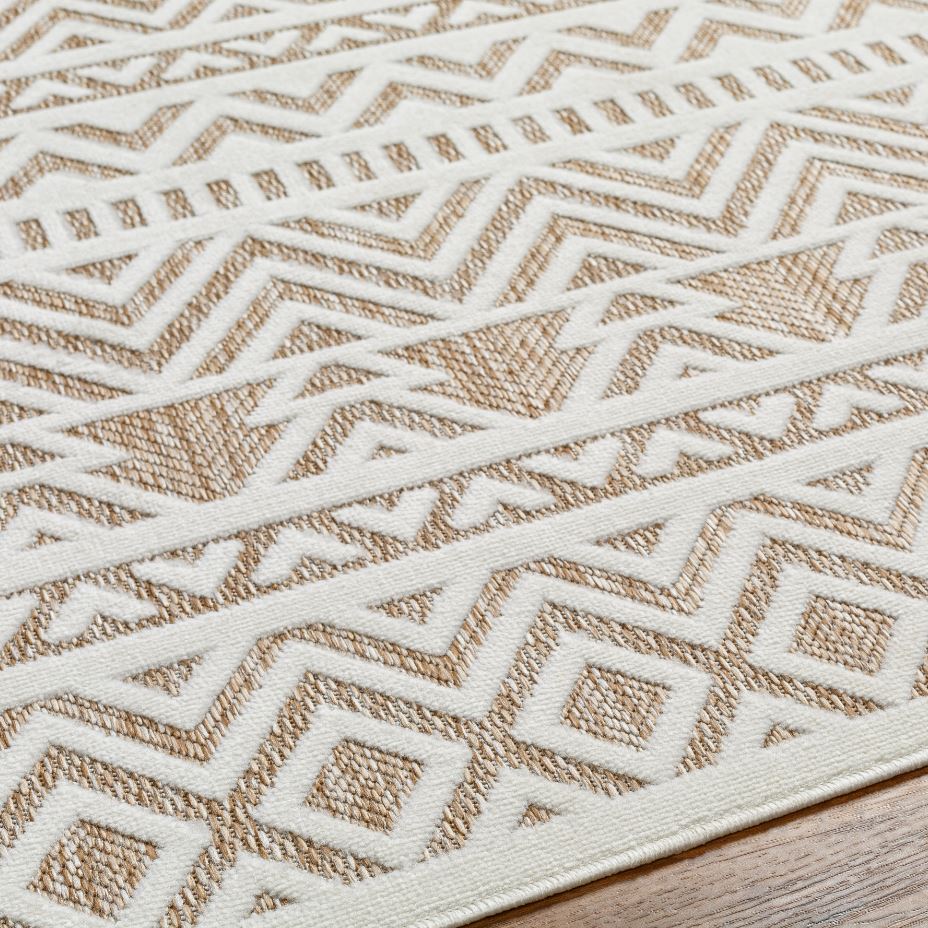 San Diego White Tan Rug 7x9