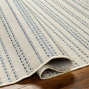 Ravello Ivory Blue Stripe Indoor Outdoor Rug 6X9