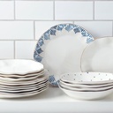 Lenox Blue Bay Dinner Plate Set 4pc White