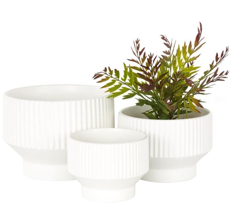 Groovy Geo Planter White 10in