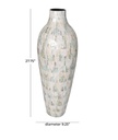 Ivory & Blue Mother of Pearl Vase 28in
