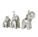 Geometric Silver Elephant Sculpture 11in