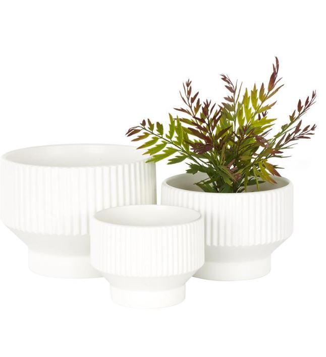 Groovy Geo Planter White 8in