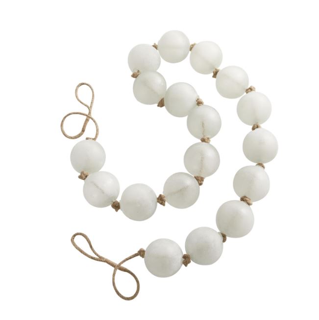 Glass Bead Garland White 91in