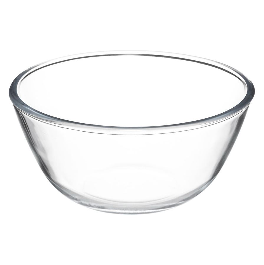 Glass Salad Bowl with Bamboo Lid 2.7L