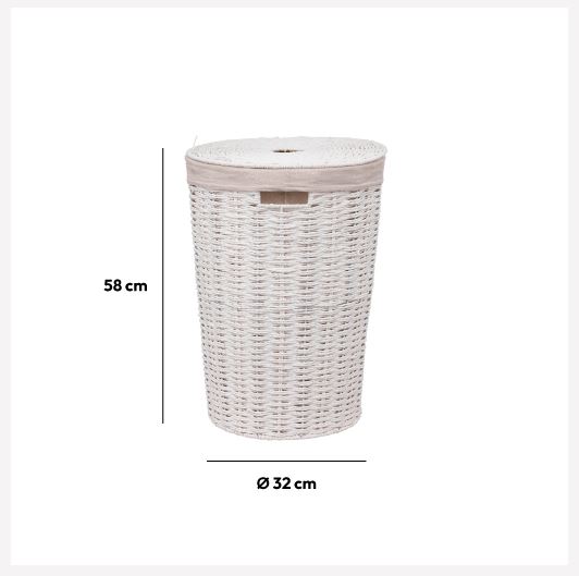 Round Laundry Basket White