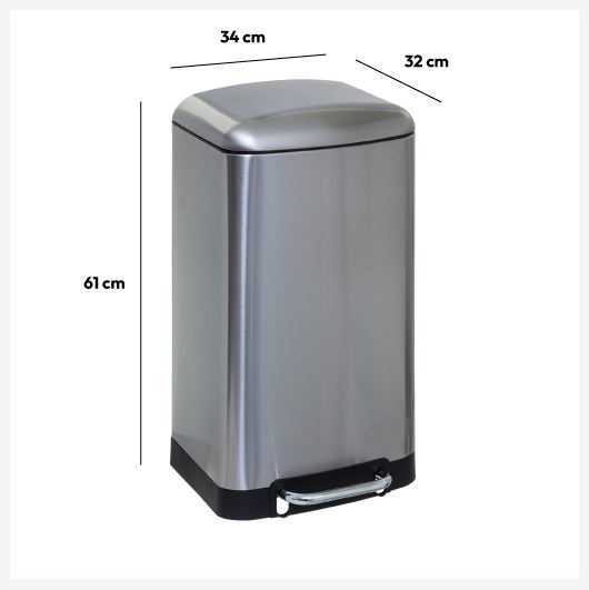 Ariane Step Can Stainless Steel 30L