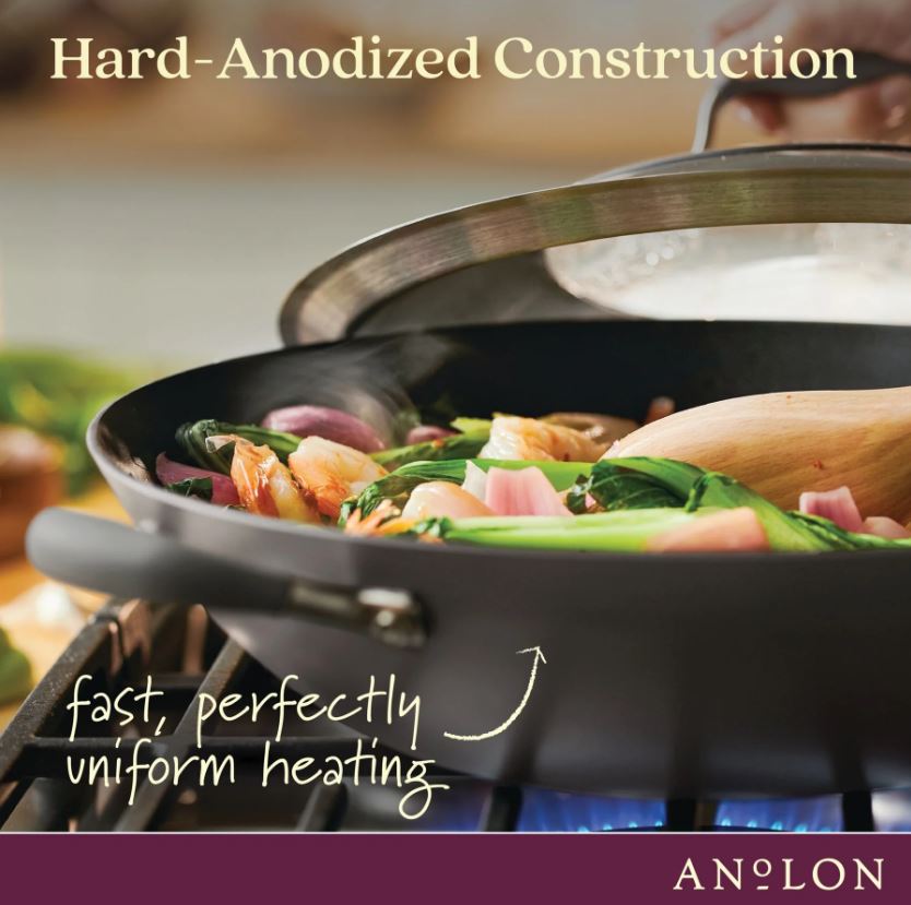 Anolon Advanced Moonstone Covered Wok 14in