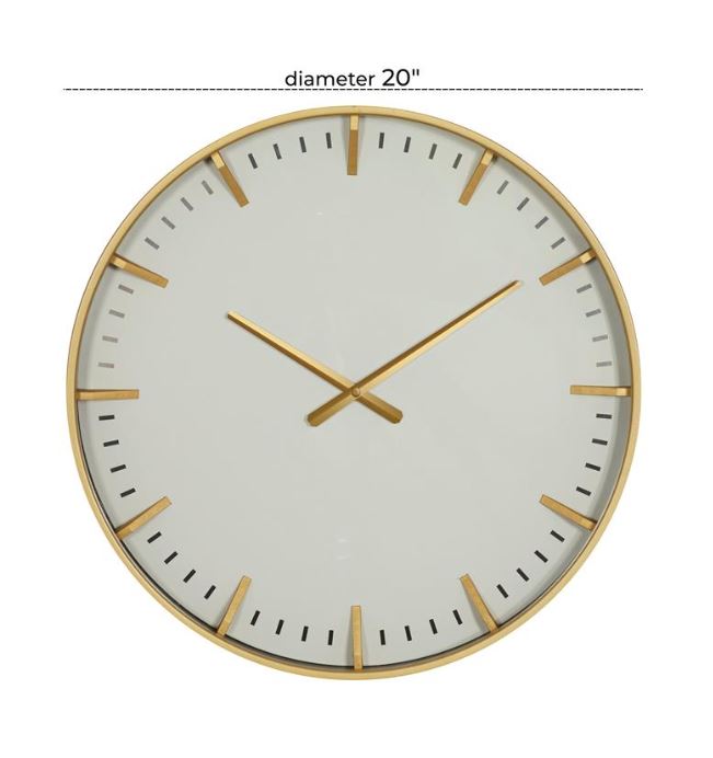 White & Gold Clock 20in 