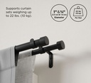 Cappa Double Rod 66-120 inch Black