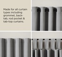 Cappa Double Rod 66-120 inch Black