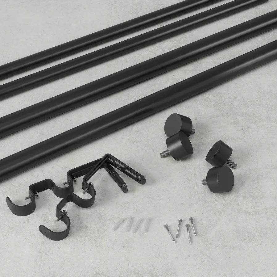 Cappa Double Rod 120-180 inch Black